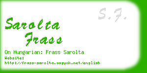 sarolta frass business card